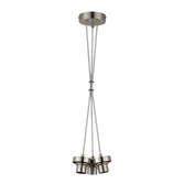Photograph: Idolite Devine Satin Nickel 3 Light E27 1m Cluster Pendant (FRAME ONLY), Suitable For A Vast Selection Of Glass Shades