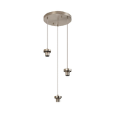 Photograph: Idolite Devine Satin Nickel 3 Light E27 2m Round Multiple Pendant (FRAME ONLY)
