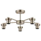 Photograph: Idolite Devine Satin Nickel 5 Light Downward Semi Ceiling (FRAME ONLY)