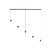 Photograph: Idolite Devine Satin Nickel 5 Light E27 2m Linear Multiple Pendant (FRAME ONLY)