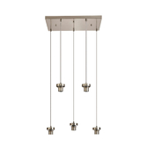 Photograph: Idolite Devine Satin Nickel 5 Light E27 2m Rectangular Multiple Pendant (FRAME ONLY)