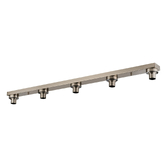 Photograph: Idolite Devine Satin Nickel 5 Light E27 Linear Flush Ceiling (FRAME ONLY)