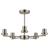 Photograph: Idolite Devine Satin Nickel 5 Light Upward Semi Ceiling (FRAME ONLY)