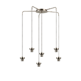 Photograph: Idolite Devine Satin Nickel 6 Light E27 Round Multiple Spider Pendant (FRAME ONLY)