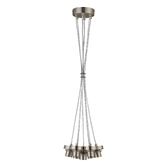 Photograph: Idolite Devine Satin Nickel 7 Light E27 1.5m Cluster Pendant (FRAME ONLY), Suitable For A Vast Selection Of Glass Shades