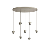 Photograph: Idolite Devine Satin Nickel 7 Light E27 2m Oval Multiple Pendant (FRAME ONLY)
