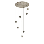 Photograph: Idolite Devine Satin Nickel 7 Light E27 3m Round Multiple Pendant (FRAME ONLY)