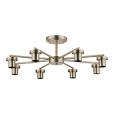 Photograph: Idolite Devine Satin Nickel 8 Light Downward Semi Ceiling (FRAME ONLY)