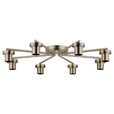 Photograph: Idolite Devine Satin Nickel 8 Light Flush Ceiling (FRAME ONLY)