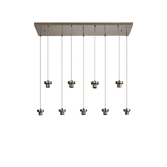 Photograph: Idolite Devine Satin Nickel 9 Light E27 2m Rectangular Multiple Pendant (FRAME ONLY)