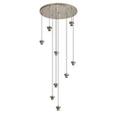Photograph: Idolite Devine Satin Nickel 9 Light E27 3m Round Multiple Pendant (FRAME ONLY)
