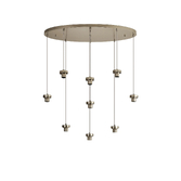 Photograph: Idolite Devine Satin Nickel 9 Light E27 Oval Multiple Pendant (FRAME ONLY)