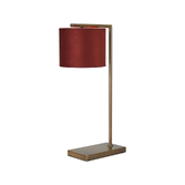 Photograph: Idolite Devine Table Lamp, 1 Light E27, Antique Brass/Oxblood 20x16.5cm Velvet Shade