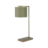 Photograph: Idolite Devine Table Lamp, 1 Light E27, Satin Nickel/Sage Green/Prosecco 20x16.5cm Velvet Shade