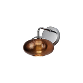 Photograph: Idolite Dhaulagiri Polished Chrome Single Wall Light Complete With Copper Glass