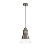 Photograph: Idolite Dinaric Satin Nickel/Clear Single Glass Pendant