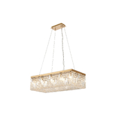 Photograph: Idolite Dividi 12 Light Rectangular Pendant Crystal Chandelier Gold