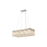 Photograph: Idolite Dividi 12 Light Rectangular Pendant Crystal Chandelier Polished Chrome