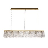 Photograph: Idolite Dividi Gold Finish 7 Light Linear Bar Crystal Pendant