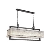 Photograph: Idolite Drakensberg Matt Black Finish 12 Light Linear Bar Pendant