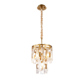 Photograph: Idolite Duskie 30cm 2 Tier Matt Gold Pendant Light Complete With Clear Glass
