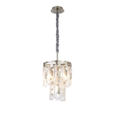 Photograph: Idolite Duskie 30cm 2 Tier Satin Nickel Pendant Light Complete With Clear Glass