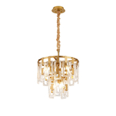 Photograph: Idolite Duskie 41cm 2 Tier Matt Gold Pendant Light Complete With Clear Glass
