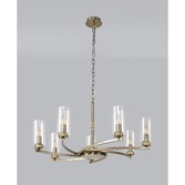 Photograph: Idolite Euston Antique Brass 7 Light Pendant C/W Crystal Detailing & Clear Glasses