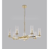 Photograph: Idolite Euston Polished Gold 7 Light Pendant C/W Crystal Detailing & Clear Glasses