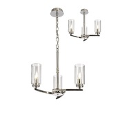 Photograph: Idolite Euston Polished Nickel 3 Light Chandelier