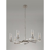 Photograph: Idolite Euston Polished Nickel 7 Light Pendant C/W Crystal Detailing & Clear Glasses