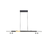 Photograph: Idolite Ezra Extendable Linear Pendant : 24W LED: 4000K: Satin Black/Gold