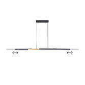 Photograph: Idolite Ezra Extendable Linear Pendant : 40W LED: Remote Control CCT Tuneable White 3000K-6000K: Satin Black/Gold
