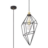 Photograph: Idolite Fairlop Sand Black/Painted Gold Large Single Pendant Light