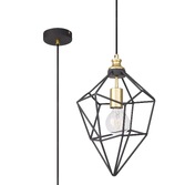 Photograph: Idolite Fairlop Sand Black/Painted Gold Medium Single Pendant Light