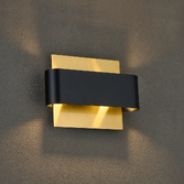 Photograph: Idolite Garda Wall Lamp: 2 Light G9: Brass Gold/Painted Black