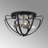 Photograph: Idolite Genesis 3 Light Anthracite And Silver Flush Ceiling Light