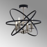 Photograph: Idolite Genesis 4 Light Anthracite And Silver Semi-Flush Orb Ceiling Light