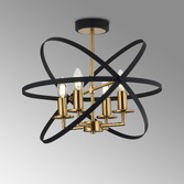 Photograph: Idolite Genesis 4 Light Black And Gold Semi-Flush Orb Ceiling Light