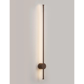 Photograph: Idolite Ghent Slim Linear Exterior Wall Lamp: 20W LED: 3000K: IP54: Dark Brown