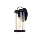 Photograph: Idolite Gongga Black/Gold Medium Exterior Wall Light - IP54