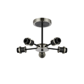 Photograph: Idolite Haughton IP Semi Ceiling (FRAME ONLY), 5 x E14, Satin Nickel/Satin Black