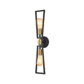 Photograph: Idolite Helm Gold & Satin Black Double Wall Light