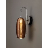 Photograph: Idolite Hengduan Polished Chrome/Black Single LED Wall Light Complete With Copper Glass - 4000K