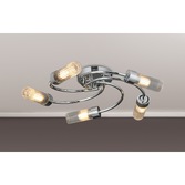 Photograph: Idolite Holgate Flush 5 Light Bathroom Ceiling Light In Polished Chrome Complete With Clear Glasses - IP44