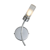 Photograph: Idolite Holgate Right Facing Single Bathroom Wall Light In Polished Chrome Complete With Clear Glass - IP44