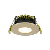 Photograph: Idolite Imre 4/6/8W: Triac Dimmable 4CCT LED Fire Rated Downlight: Champagne Gold Fascia: Cut Out: 70mm: 400/600/800lm: 60 Deg: IP65 DRIVER INC 5yrs Wrnty