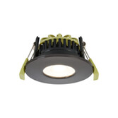 Photograph: Idolite Imre 4/6/8W: Triac Dimmable 4CCT LED Fire Rated Downlight: Dark Brown Fascia: Cut Out: 70mm: 400/600/800lm: 60 Deg: IP65 DRIVER INC. 5yrs Wrnty