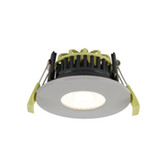 Photograph: Idolite Imre 4/6/8W: Triac Dimmable 4CCT LED Fire Rated Downlight: Light Grey Fascia: Cut Out: 70mm: 400/600/800lm: 60 Deg: IP65 DRIVER INC. 5yrs Wrnty