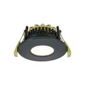 Photograph: Idolite Imre 4/6/8W: Triac Dimmable 4CCT LED Fire Rated Downlight: Navy Fascia: Cut Out: 70mm: 400/600/800lm: 60 Deg: IP65 DRIVER INC. 5yrs Wrnty